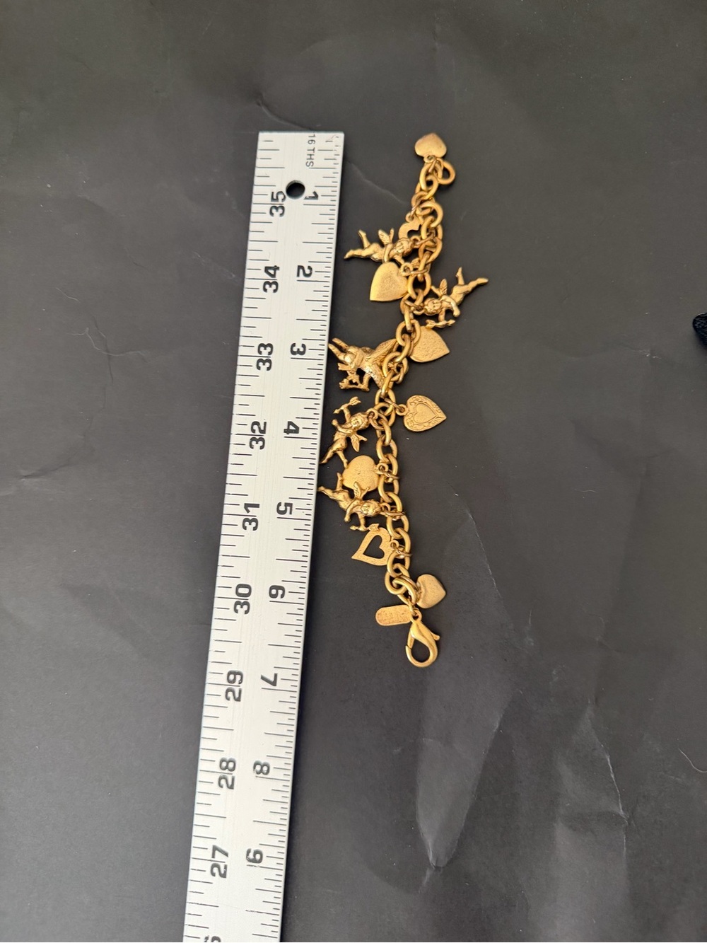 Arizona Jean Company Gold-Tone Heart & Charm Link Bracelet